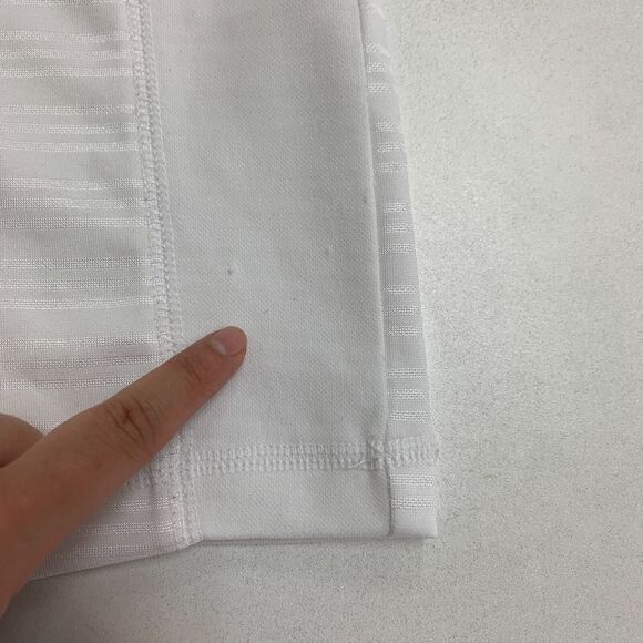 Adidas Ironwood Girls Golf AdiSelect Polo Shirt Womens L White Striped Climalite - Picture 8 of 12